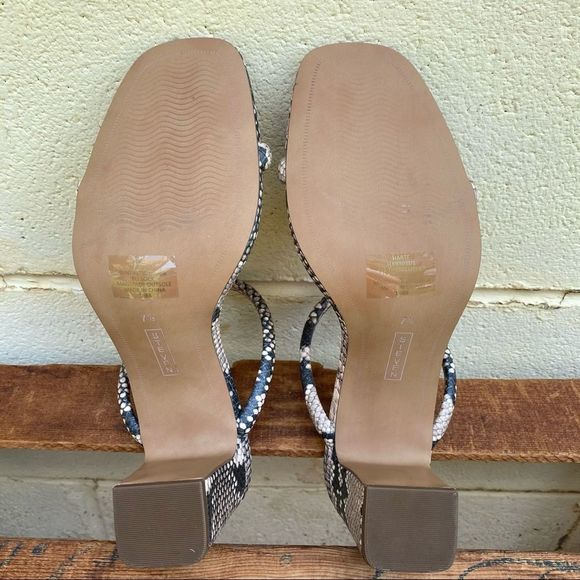 New Steven by Steve Madden Jersey Snake Leather Block Heel Sandals Size 7.5 - Picture 8 of 11